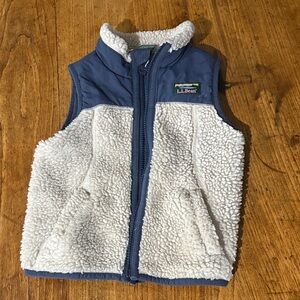 L.L. Bean Blue and Cream Sherpa Vest